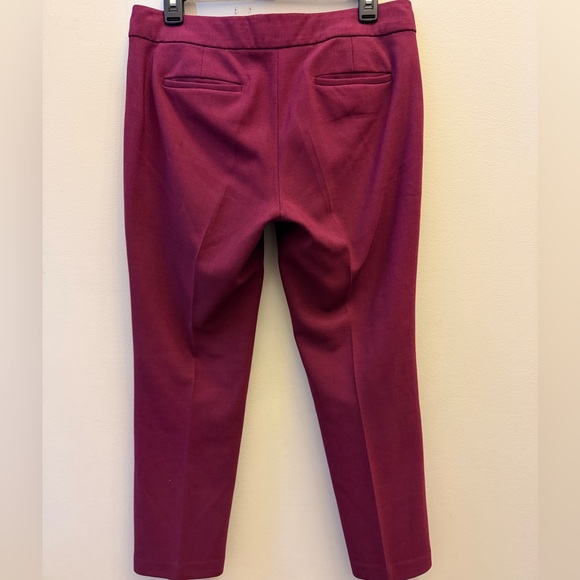 J. Crew Campbell Women's Burgundy Maroon Berry Crop Pants Tailored Wool Blend - Picture 7 of 14